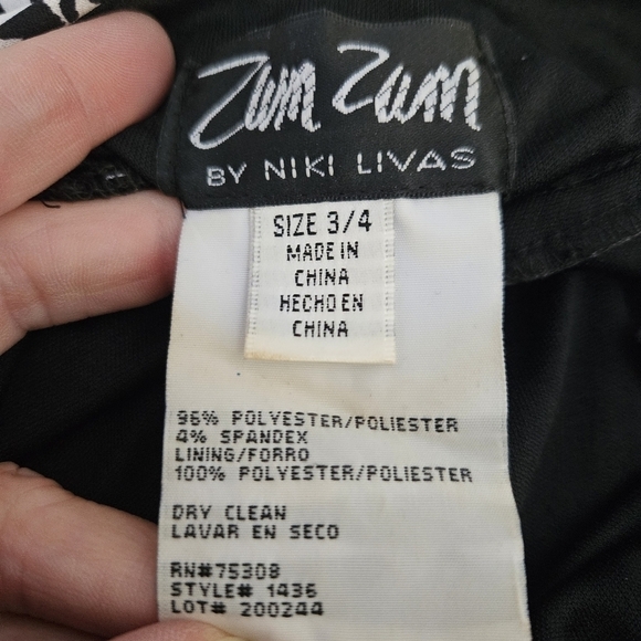 ZUM ZUM Black White Animal Print Gown Sz 3/4 Halter Open Back Dark Romantic - Picture 6 of 6